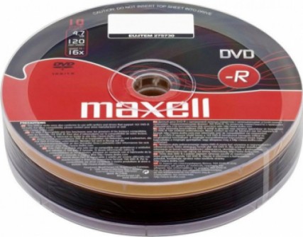 DVD-R Maxell 4.7 GB 16x 10 bucati