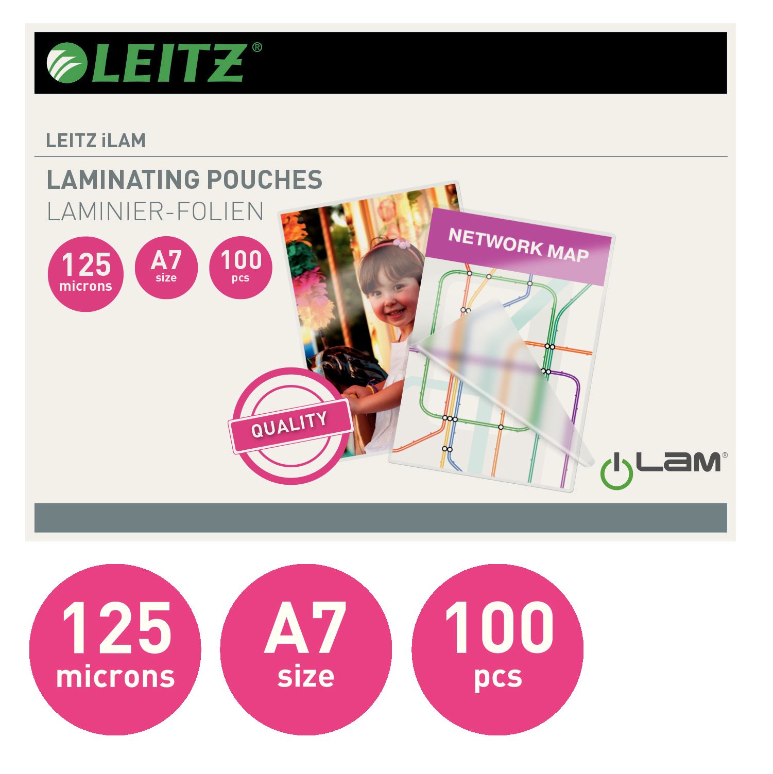 FOLIE A7 125 MICRONI 100/TOP LEITZ