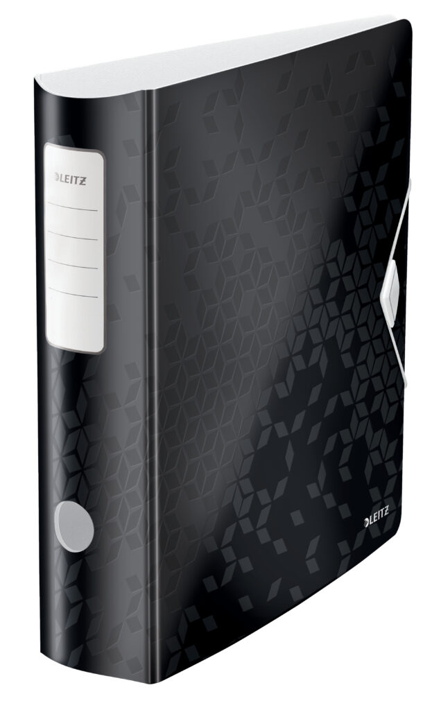 BIBLIORAFT PLASTIFIAT 8.2 CM 180GRADE NEGRU ACTIVE WOW LEITZ