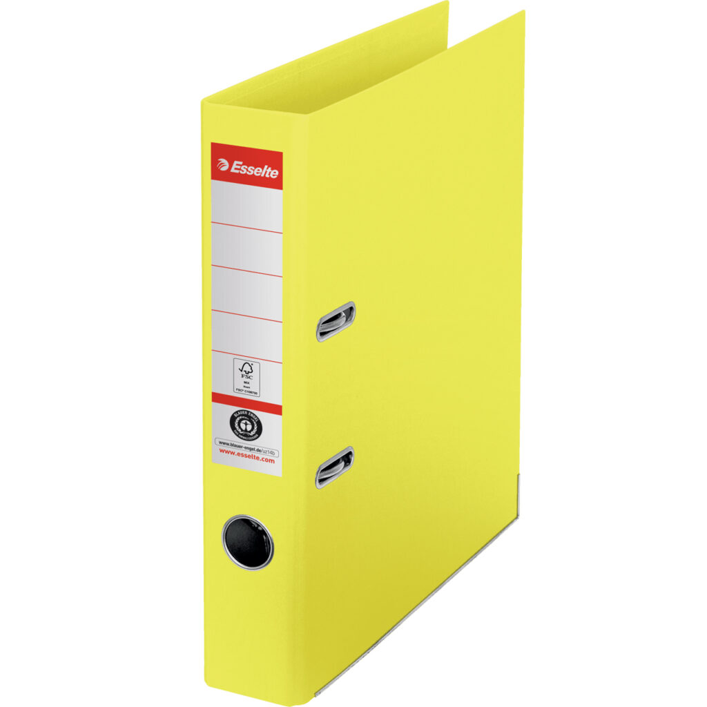 BIBLIORAFT CARTON RECICLAT 5CM GALBEN NR1 POWER FSC ESSELTE