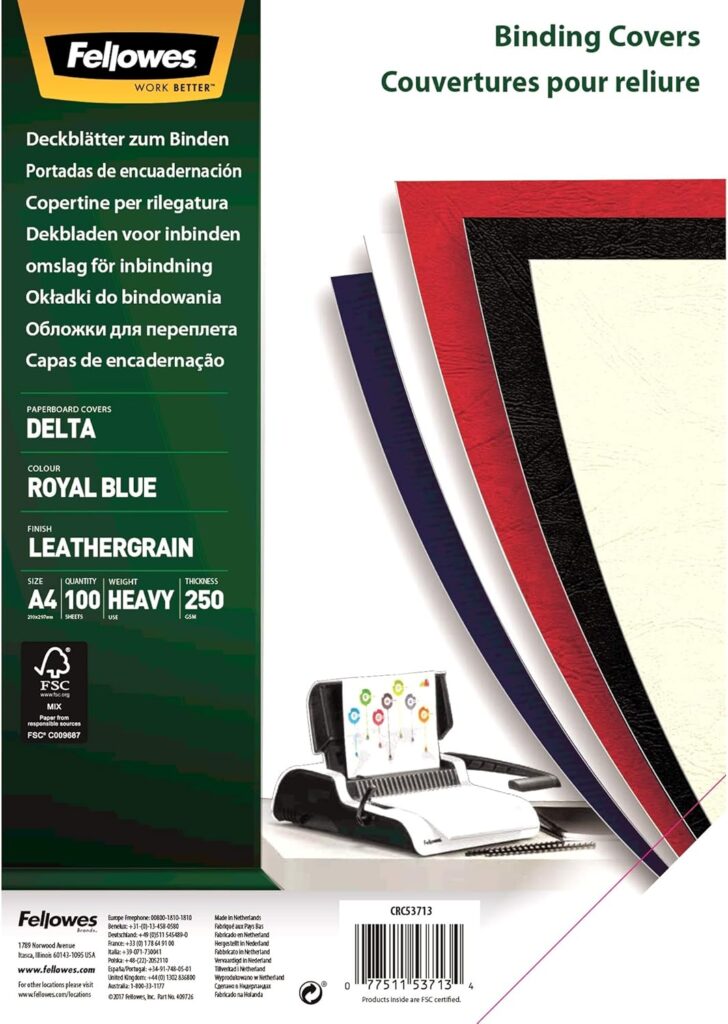 COPERTI CARTON A4 ALBASTRU INCHIS 100/TOP FELLOWES