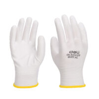 MANUSI PROTECTIE PERECHE 2 BUC POLIESTER CAUCIUCAT ALBE XL DELI