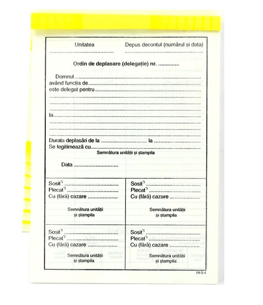 ORDIN DE DEPLASARE A5