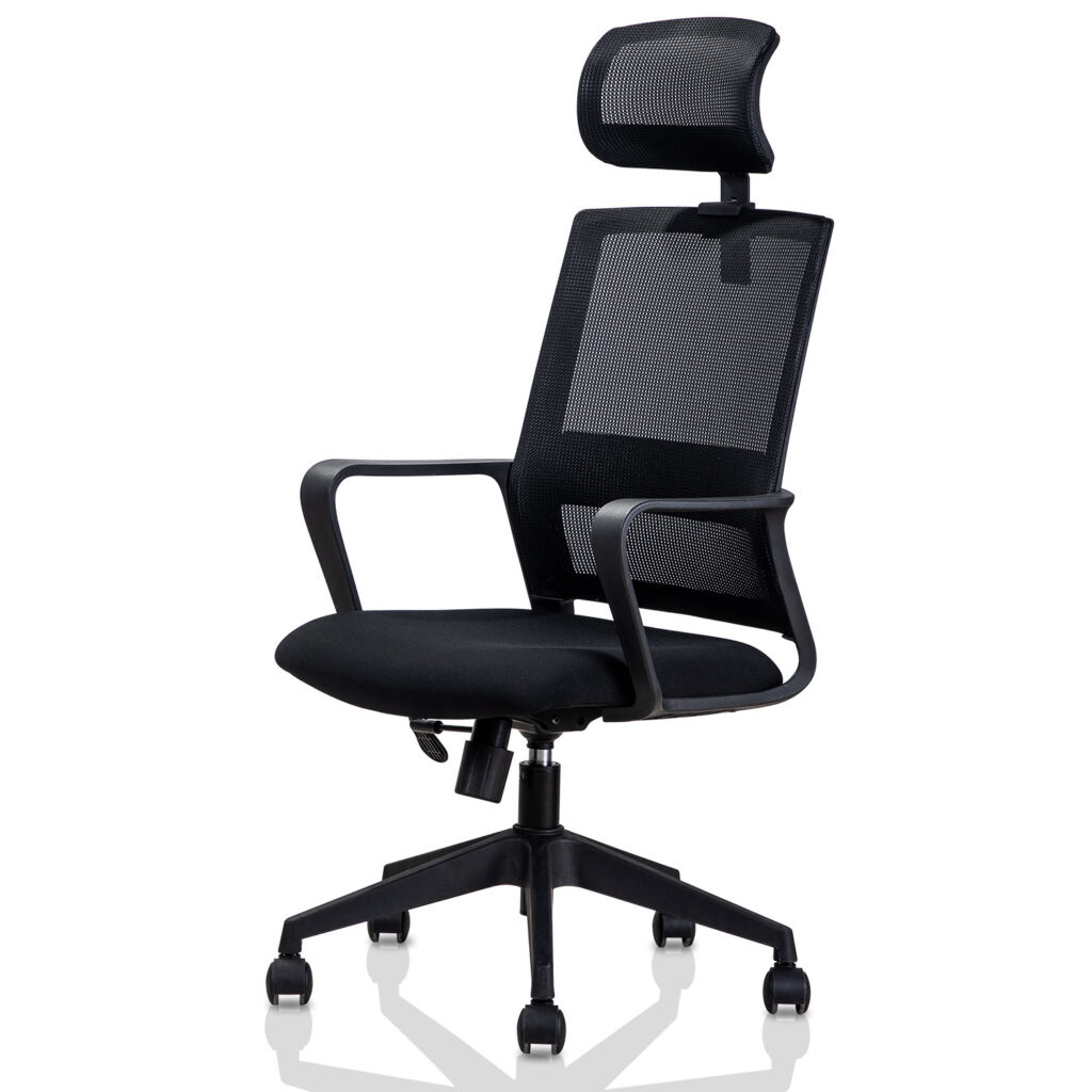 SCAUN BIROU EXECUTIVE SPATAR MESH, SIST ROTI NYLON, TETIERA 4503 DELI