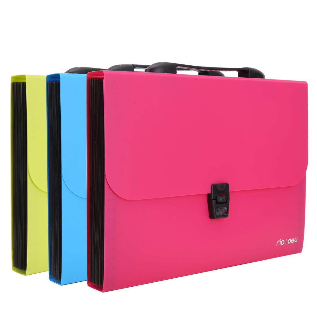 SERVIETA PLASTIC CU MANER 13 COMPARTIMENTE DIVERSE CULORI NEON DELI