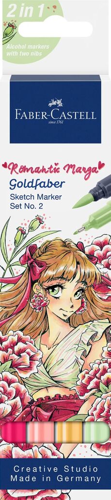 SET ROMANTIC MANGA NO.2 4 BUCATI SKETCH MARKERE GOLDFABER FABER-CASTELL