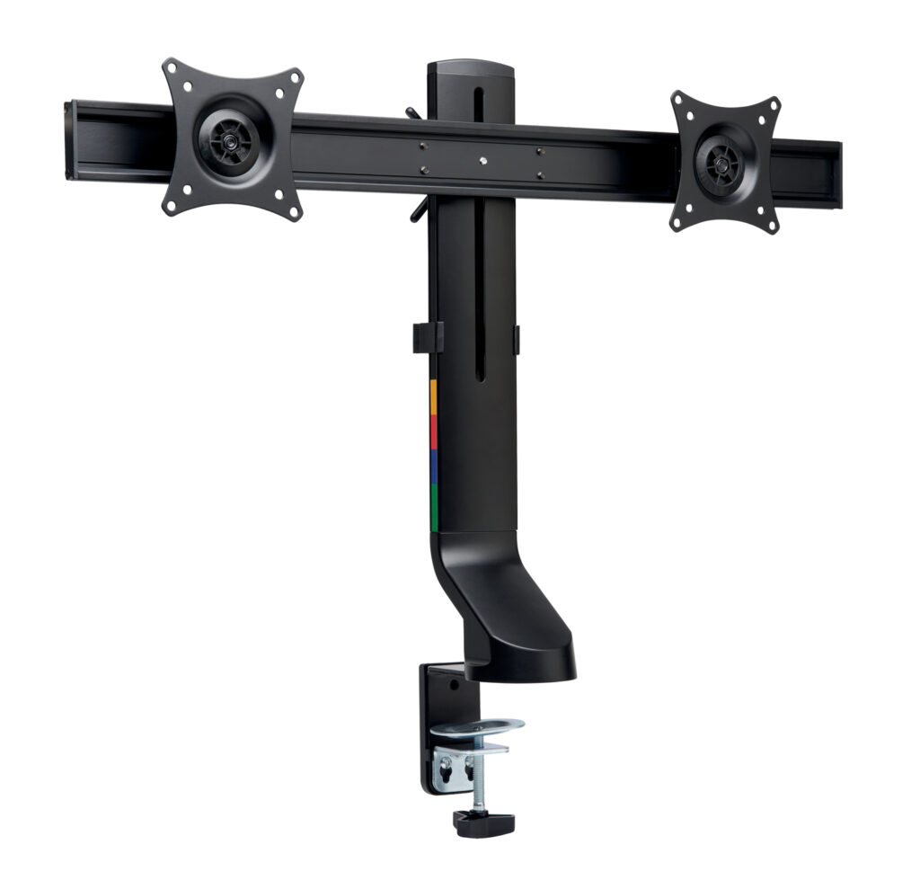 SUPORT MONITOR SMARTFIT DUAL BRATE AJUSTABILE FIXARE PE BIROU NEGRU KENSINGTON