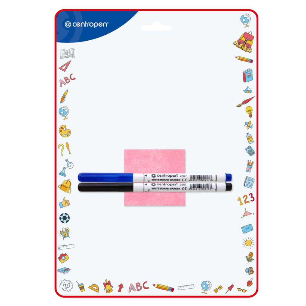 TABLA SCOLARA 2 FETE + 2 MARKERE WHITEBOARD 21 x 29.7 CM CENTROPEN