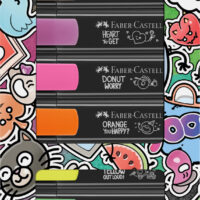 TEXTMARKER SET 8 GRAFFITI CUTIE CARTON FABER-CASTELL